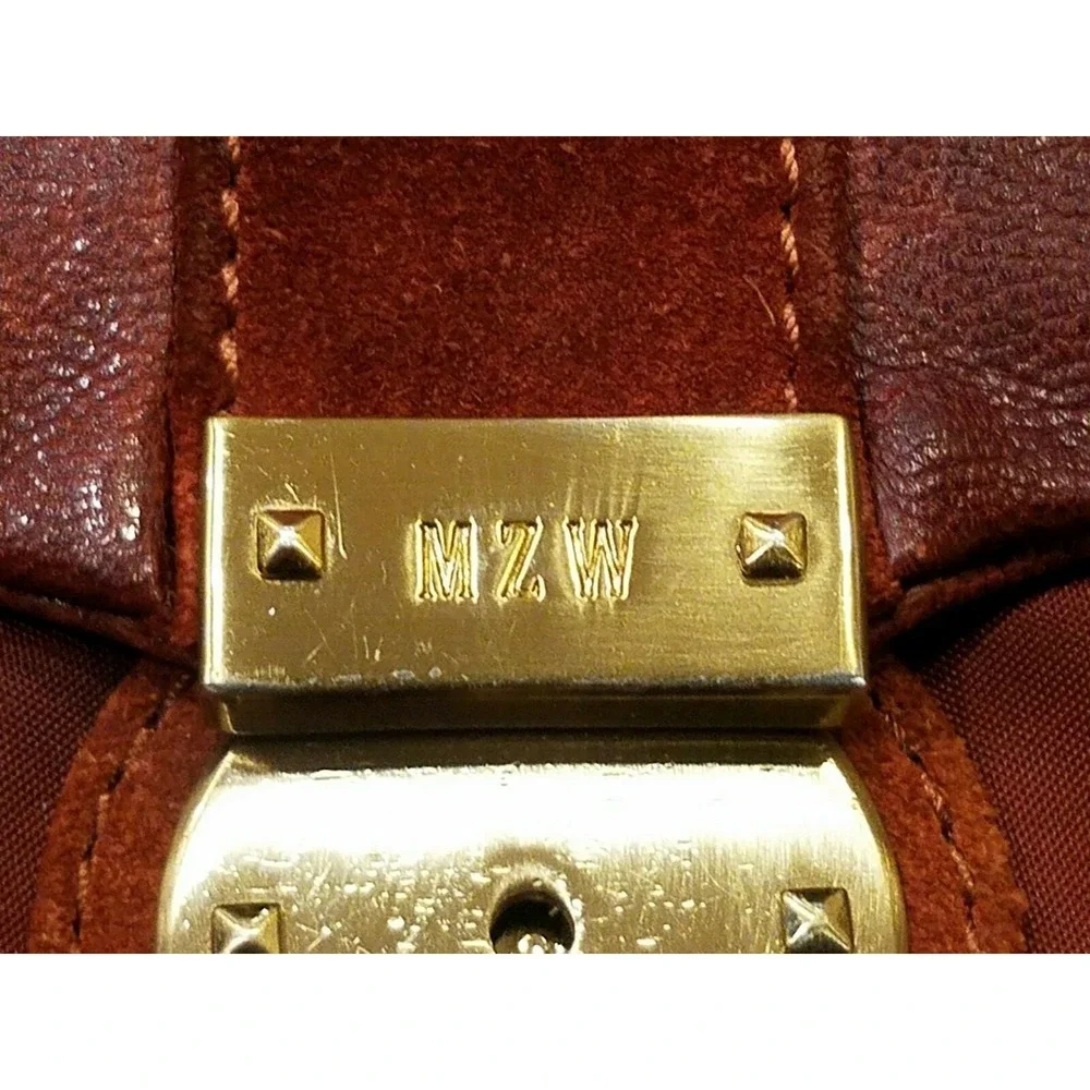 Mz Wallace New York Cross Body Handbag Purse Red Nylon Suede Goldtone Hardware